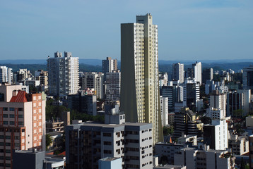 Aerial view of Parque do Sol, in Caxias do Sul, the tallest building of Rio Grande do Sul state, Brazil