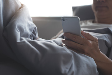 Man using smartphone