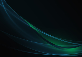 Fototapeta premium Abstract background waves. Black, green and blue abstract background for wallpaper oder business card