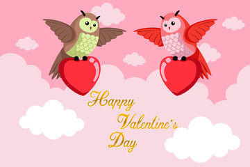 Happy Valentine Day Greeting Card Illustration