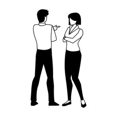 business couple standing on white background