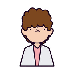 wedding groom man cartoon character in suit portrait