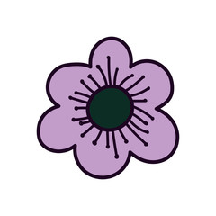 purple flower nature decoration ornament icon