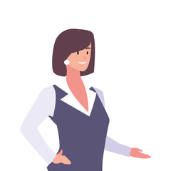 businesswoman smiling on white background