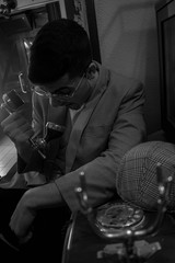 with technology being the driving force of today word.my young friend and i decided to throw it back a bit and took ourselfs to some old interiors and wore some old clothes.He is  screaming on the pho