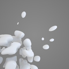 3D визуализация. Фон с кусочками шоколада