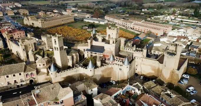 Towers of castle Palacio Real de Olite. Spain