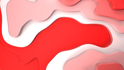 Abstract red pink and white background template art, 3d render.