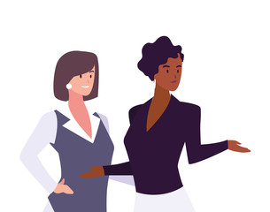 cute businesswomen with various views, poses and gestures