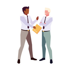 businessmen with standing on white background