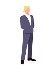 businessman standing on white background