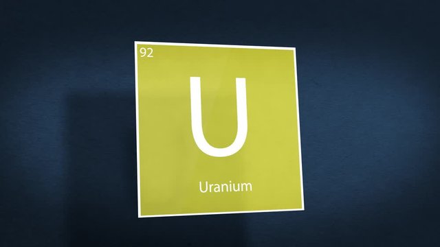 Periodic Table of Elements Cinematic Animated Series - Element Uranium hovering in space