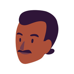 head of man smiling on white background