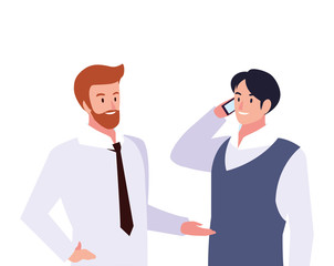 cute businessmen with various views, poses and gestures