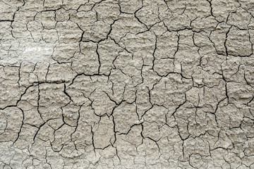 Soil cracked texture due to loss of water content for natural background.