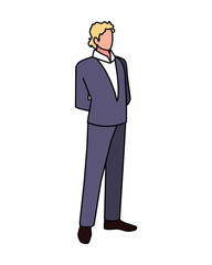 businessman standing on white background