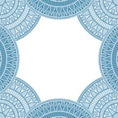 Abstract floral decorative frame for greeting card or invitation in ethnic style