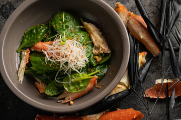 A plate of Grilled Alaska king crab legs