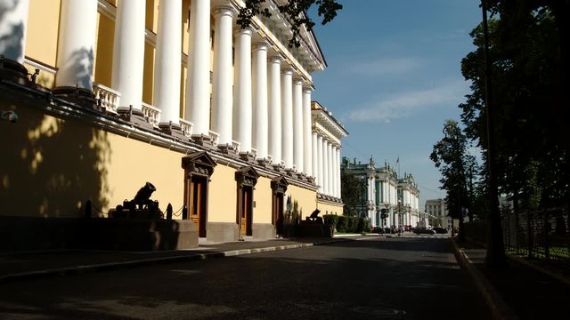 The Admiralty building and the State Hermitage in the summer - St Petersburg, Russia