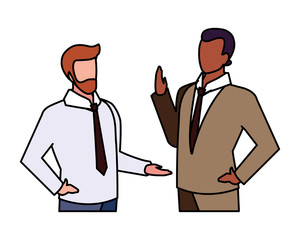 cute businessmen with various views and poses