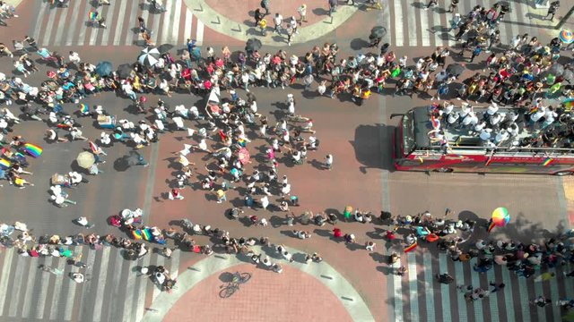 DRONE: PRIDED PARADE AERIAL SHOT