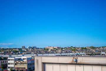 Fototapeta premium Blue sky and scenery of Chiba City