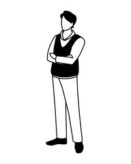 Fototapeta premium businessman with arms crossed on white background