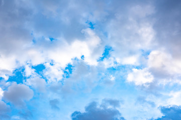 Evening sky with white clouds. Evening sky with black clouds.