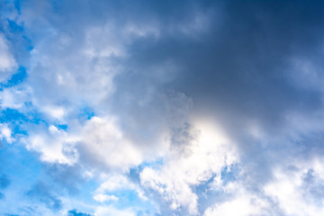 Evening sky with white clouds. Evening sky with black clouds.
