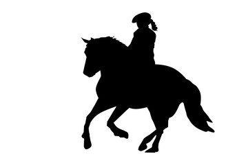 silhouette of a rider on horse