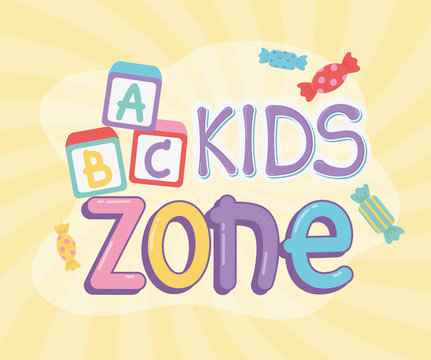 Kids Zone, Alphabet Blocks Sweet Candies Design