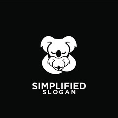 mom and kid koala black logo icon design vector © Alpha Vector