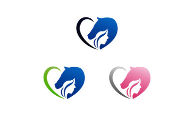 ハート＆ホースのロゴマーク3色セット / Heart & Horse Emblem Trio Set