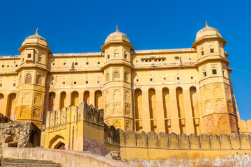 Fototapeta na wymiar The majestic Amber Fort near Jaipur in Rajasthan, India.