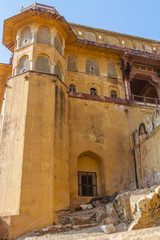 A portion of the Amber Fort in Rajasthan, India,