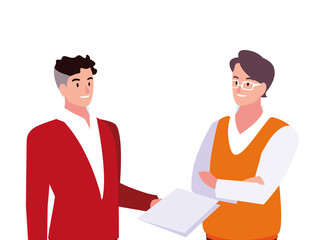 Obraz premium cute businessmen with various views, poses and gestures