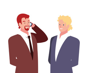 cute businessmen with various views, poses and gestures