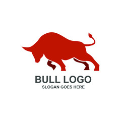 Bull Silhouette Logo Design Vector