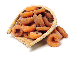 dried persimmon on white background 