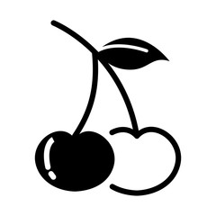 Cherry Icon Vector Simple Design