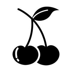 Cherry Icon Vector Simple Design