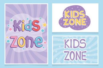 kids zone, funny letterings children area play
