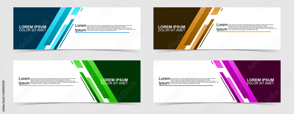 Wall mural set of abstract vector banners design. collection of web banner template. modern template design for