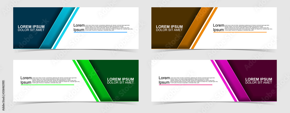 Sticker set of abstract vector banners design. collection of web banner template. modern template design for