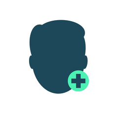 Face Recognition and plus sign,Cyber security concept. Digital security authentication concept. Biometric authorization. Identification