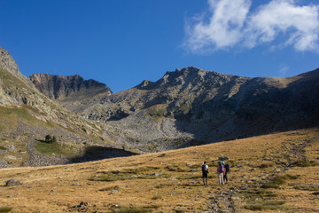 Hikers on the way to the Canigou