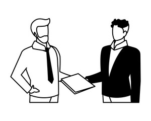 cute businessmen with various views, poses