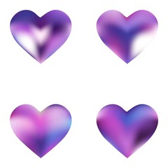 Collection of blurred backgrounds hearts.