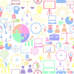 management seamless pattern background icon.
