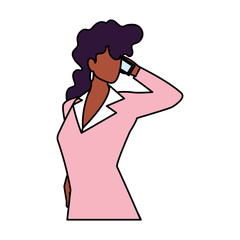 businesswoman faceless on white background